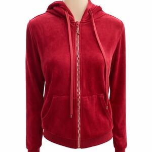 Esti Couture Velour Hoodie & Pants Set Red Lounge Wear (NWT)